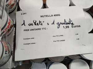 2 Pots de Nutella, 2 x 400G - Cash Flandres Artois Bruay la Buissière (62)