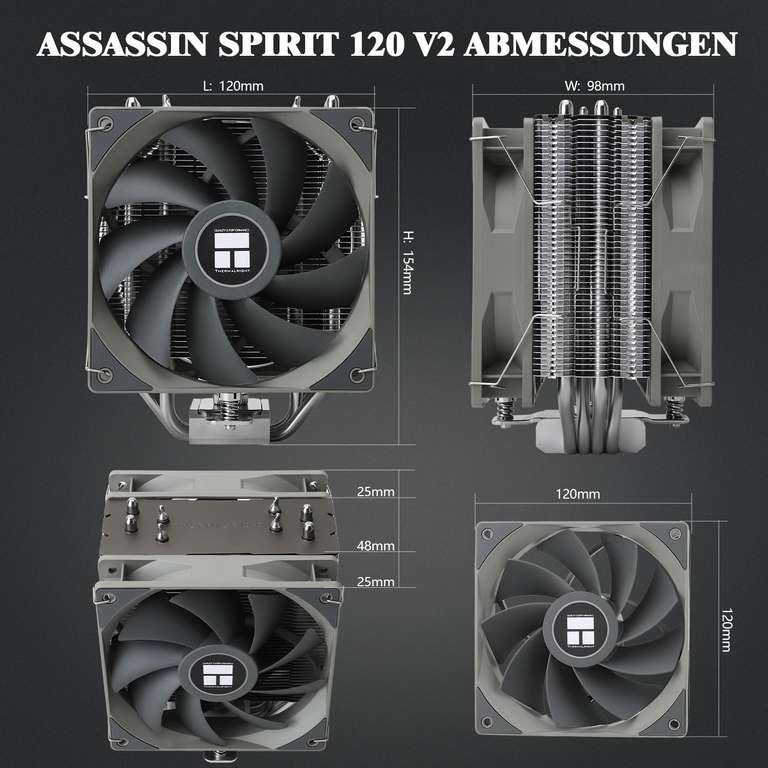 Ventirad Thermalright Assassin Spirit 120 V2 PLUS 4 caloducs Double PWM Quiet Fan AM4 AM5/Intel 1700/1150/1151/1200 (Vendeur Tiers)