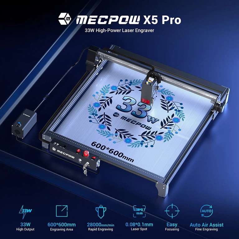 Graveur Laser Mecpow X5 Pro 33W (Entrepôt EU)