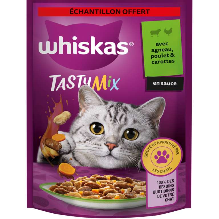 Échantillon gratuit de nourriture pour chat en gelée ou en sauce (whiskas.fr)