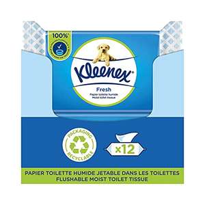 12 Paquets de 42 feuilles papier toilette humide Kleenex Fresh