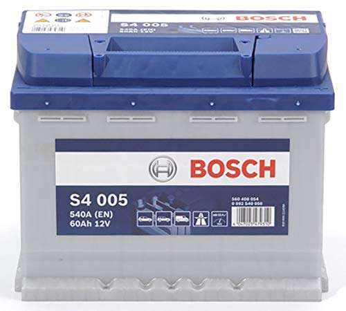 Batterie Auto Bosch Automotive S4005 - 60A/h, 540A, Technologie Plomb-Acide, pour les Véhicules sans Système Start/Stop