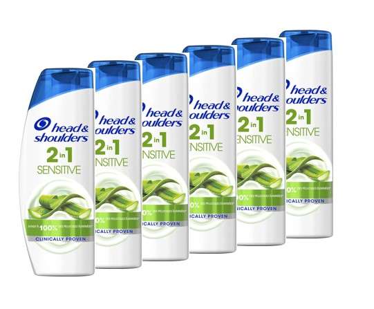 6 Shampooings Antipelliculaire et Soin Sensitive Head & Shoulders 2-en-1 - 6x270 ml (via coupon et abonnement)