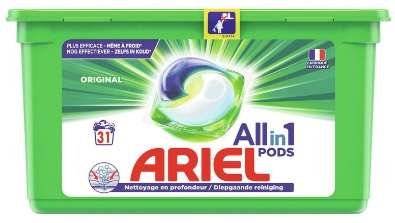 Boîte de lessive en capsules Ariel Pods All in 1 - 31 lavages, Différentes variétés (via 8,64 € sur Carte Fidélité)