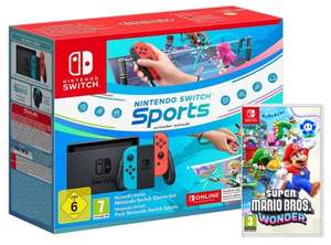 Pack console Nintendo Switch Sport + Super Mario Bros Wonder (258,39€ Abonnés CMAX)
