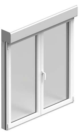 Fenêtre aluminium blanc GoodHome - oscillo-battante 2 vantaux + volet roulant h.75 x l.120 cm