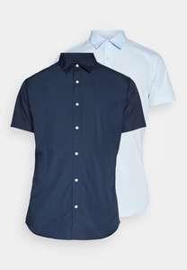 Lot de 2 chemises Jack & Jones Jjjoe Plain, bleu - Du XS au L