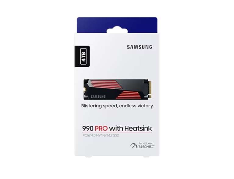 [Unidays/Macif Avantages/Ulys] SSD interne PCIe 4.0 NVMe M.2 Samsung 990 Pro - 4 To (MZ-V9P4T0GW) avec dissipateur