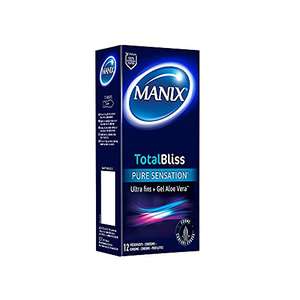 12 préservatifs masculins Manix Total Bliss ultra fins avec gel à l'Aloe Vera pour une pure sensation (via Coupon et Abonnement)