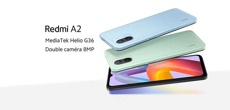 Smartphone 6,52" Xiaomi Redmi A2 - 2 Go RAM, 32 Go stockage (Entrepôt France)
