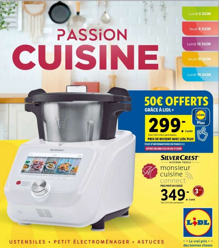 Robot de cuisine SilverCrest Monsieur Cuisine Connect (via 50€ en bon  d'achat avec l'application Lidl+) –
