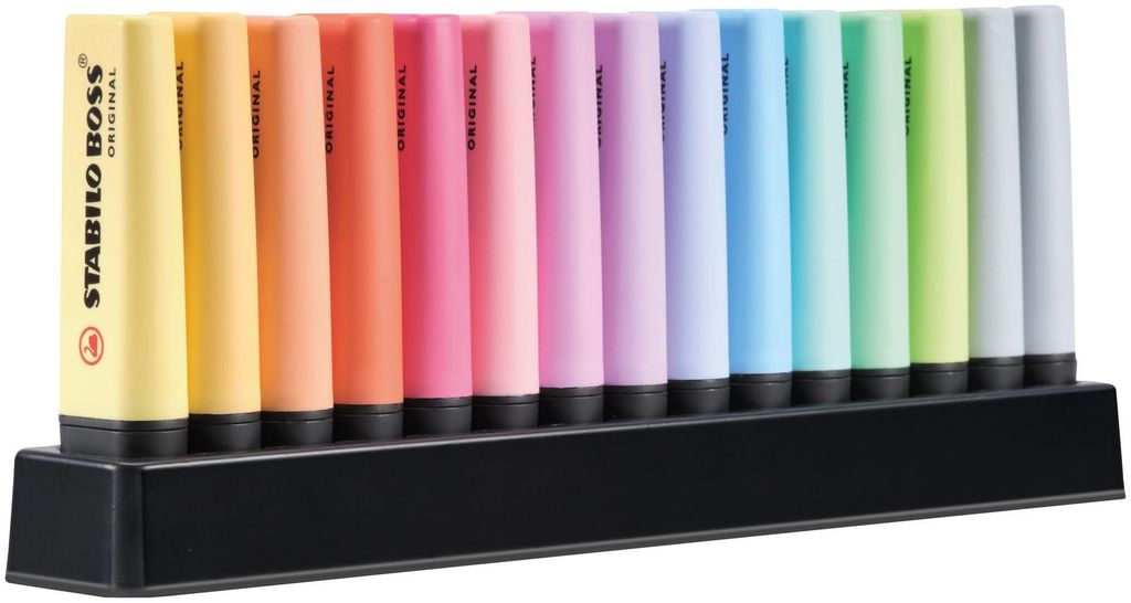 Lot x 15 surligneurs, Surligneur Stabillo Boss Original - Pastel