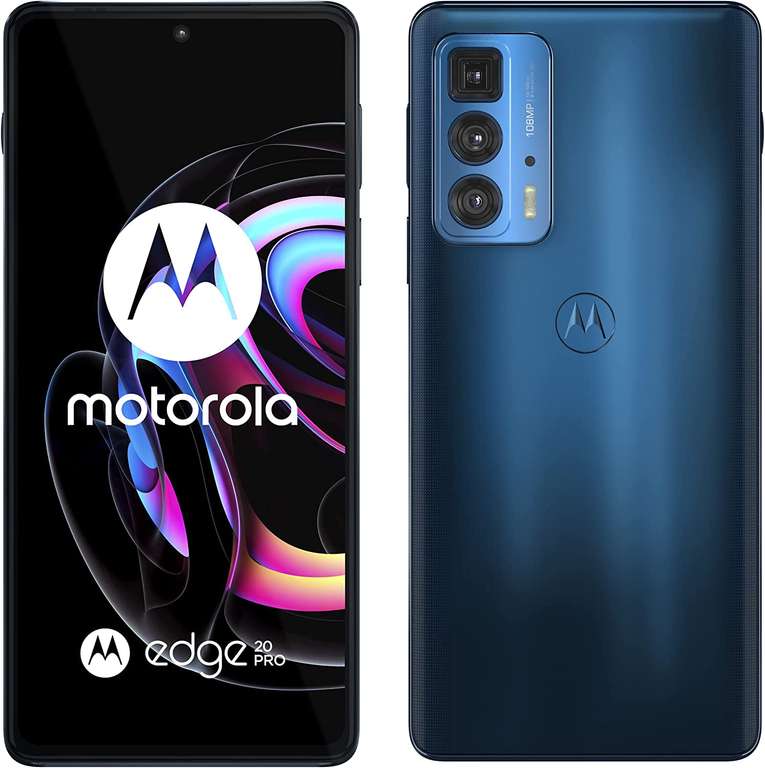 Smartphone 6.7" Motorola Moto Edge 20 Pro 5G - Full HD+ OLED 144 Hz, Snapdragon 870, 12 Go RAM, 256 Go, 108 Mpix, Bleu