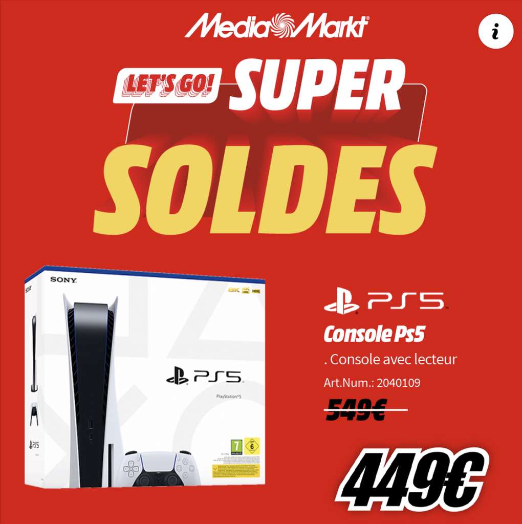 Console Sony PlayStation 5 - Edition standard (Frontaliers Luxembourg) –