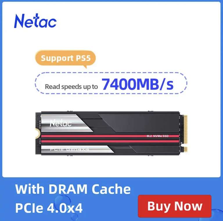 SSD interne M.2 NVMe PCIe 4.0 Netac NV 7000 - 2 To