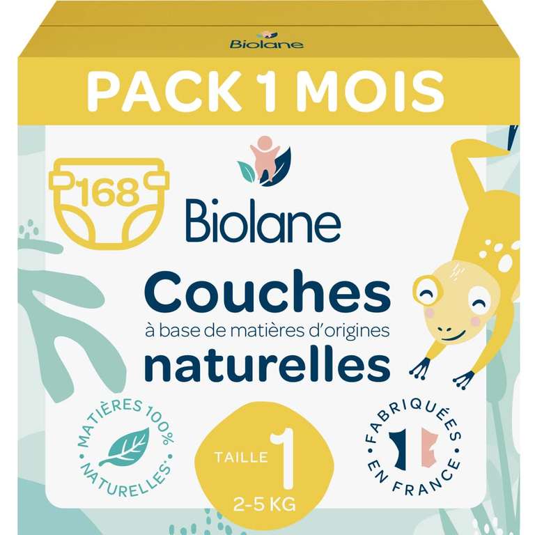 Couches biolane taille 1 (via abonnement prévoyez et économisez