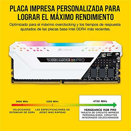 Kit Mémoire Corsair Vengeance RGB - 16 Go (2 x 8 GB), DDR4, 3200 MHz, C16