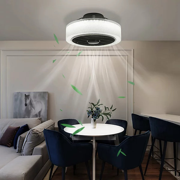ZMH Ventilateur De Plafond Noir Silencie