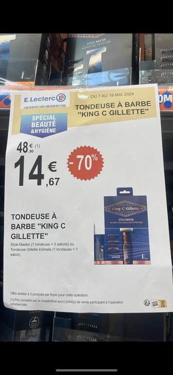 Tondeuse à Barbe King C. Gillette "Style Masters" (via 14,67€ de bon d'achat) Vitry-sur-seine (94)