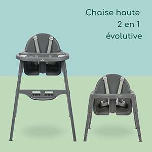 Chaise Haute Évolutive/Convertible 2 en 1 Bebeconfort Meely - De 6 mois jusqu'à environ 3 ans, Jusqu'à 15 kg, Dark Grey (gris)