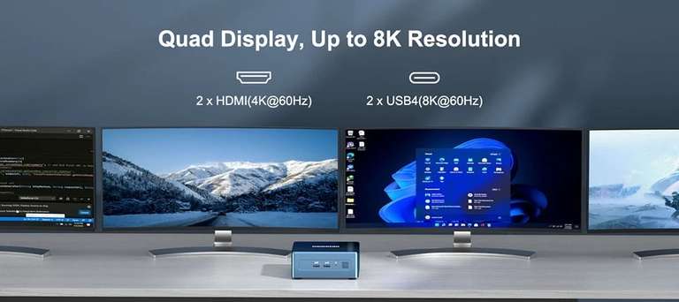 Mini PC Geekom IT13 - i7-13700H, 32 Go RAM, 1 To SSD PCI 4.0, WiFi 6, BT 5.2, Windows 11 Pro (Entrepôt EU)