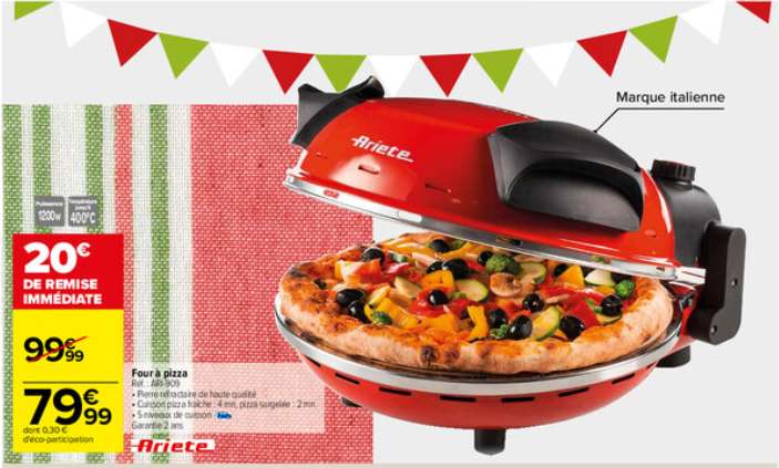 Four à pizza Ariete 909 - 1200 watts