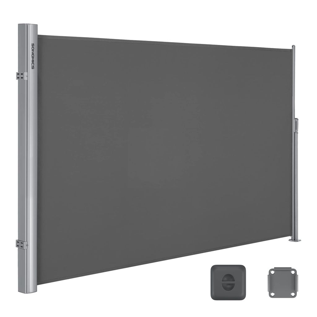 Store latéral en Aluminium Extensible - Brise-Vue - Protection Solaire - Occultant - 200 x 400 cm - Anthracite (Vendeur tiers)