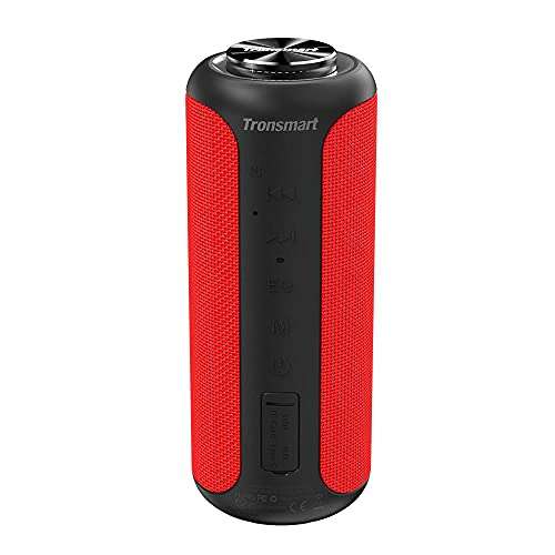 Enceinte Tronsmart T6 Plus (Version améliorée) - 40W, 360°, Bluetooth 5.0 / NFC, IPX6, PowerBank 6600 mAh, Rouge (Vendeur tiers)