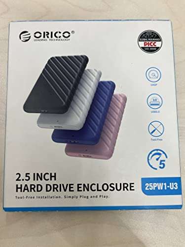 Boitier externe Orico pour HDD/SSD SATA 2.5'' 7/9.5 mm - USB 3.0, 5 Gbps, UASP / TRIM, Câble inclus (Vendeur tiers)