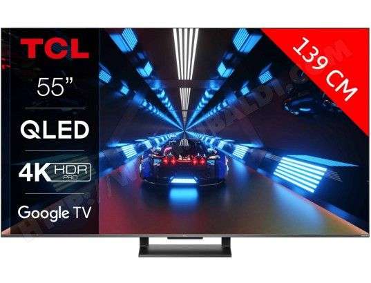 TV 55" TCL 55C731 (2022) - QLED, 4K, 144 Hz, HDR, Dolby Vision & Atmos (Onkyo), HDMI 2.1, VRR & ALLM, FreeSync, Google TV (Via ODR 100€)