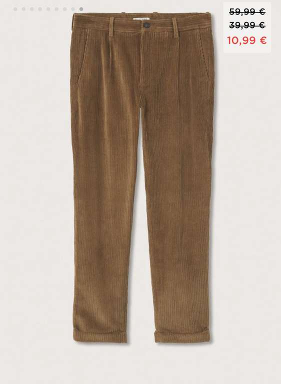 Pantalon velours côtelé à pinces (Tailles 38 et 40)