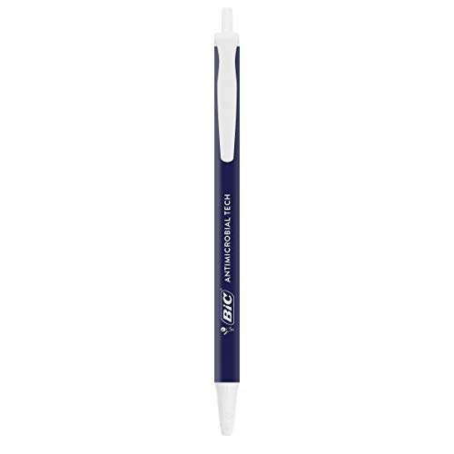Lot de 20 stylos tactiles rétractables BIC 2 en 1 à technologie antimicrobienne - pointe moyenne (1,00 mm), bleu