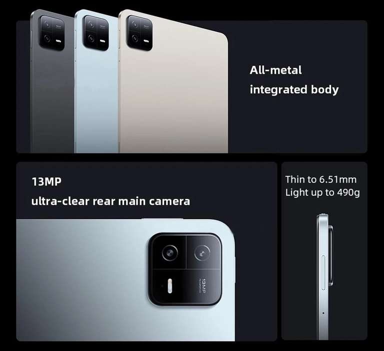 Tablette 11" Xiaomi Mi Pad 6 - 8/128 Go, Snapdragon 870, 11 pouces, écran 144Hz, 8840mAh