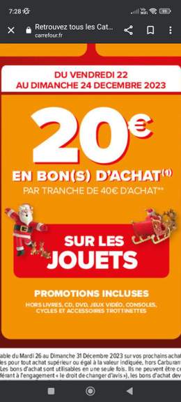 E-Carte Cadeau Noël 50€ CARREFOUR à Prix Carrefour