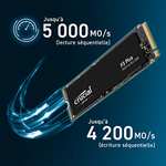 SSD interne M.2 NVMe PCIe Gen4 Crucial P3 Plus - 500 Go, Jusqu’à 5000Mo/s (CT500P3PSSD8)