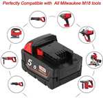 Batterie Waitley compatible Milwaukee M18 - 5.0Ah, 18V (Vendeur tiers)