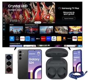 [Précommande - Unidays] TV 98" Samsung Crystal 4K UHD TU98DU9005 2024 + Smartphone Galaxy S24 + Galaxy Buds2 Pro (via ODR de 500€ + 100€)