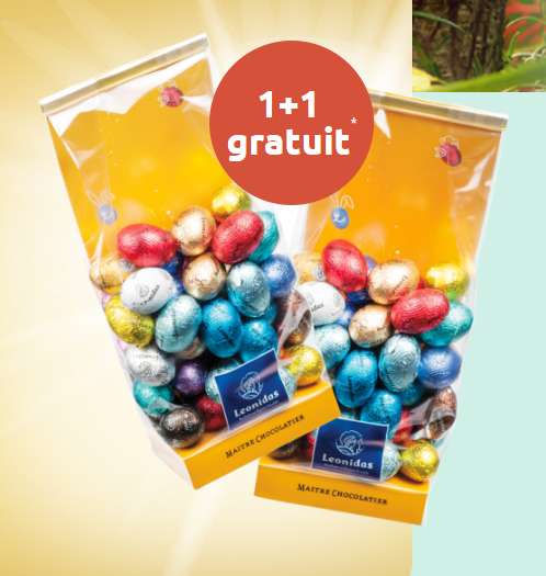1 sachet de petits oeufs en chocolat acheté = 1 sachet offert (Minimum 300g) - Frontaliers Belgique
