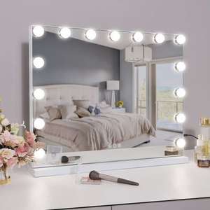 Miroir de maquillage lumineux Fenchilin Hollywood 15 - LED, 3 types de lumière réglable, charge USB (Vendeur tiers) (+10,50€ en fid CDAV)