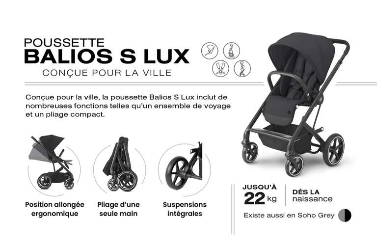 Poussette Balios S Lux CYBEX tout-terrain dès la naissance