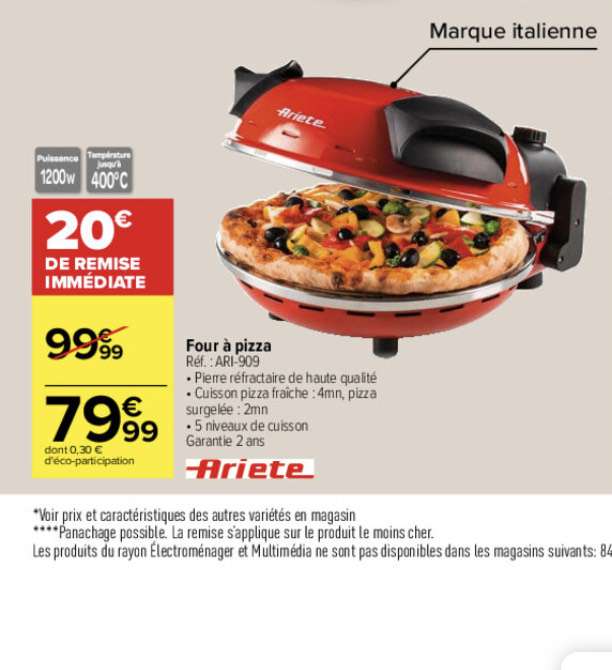 Four à pizza Ariete ARI-909 - rouge
