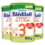 Lait en Poudre Blédina Blédilait Croissance 3+ pour Bébé, 3 x 900g (Via abonnement)