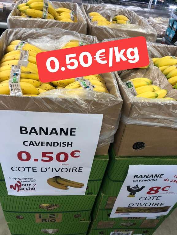 Banane Cavendish (Origine Cote d'Ivoire) - le kilo - Jour 2 Marché Montauban (82)