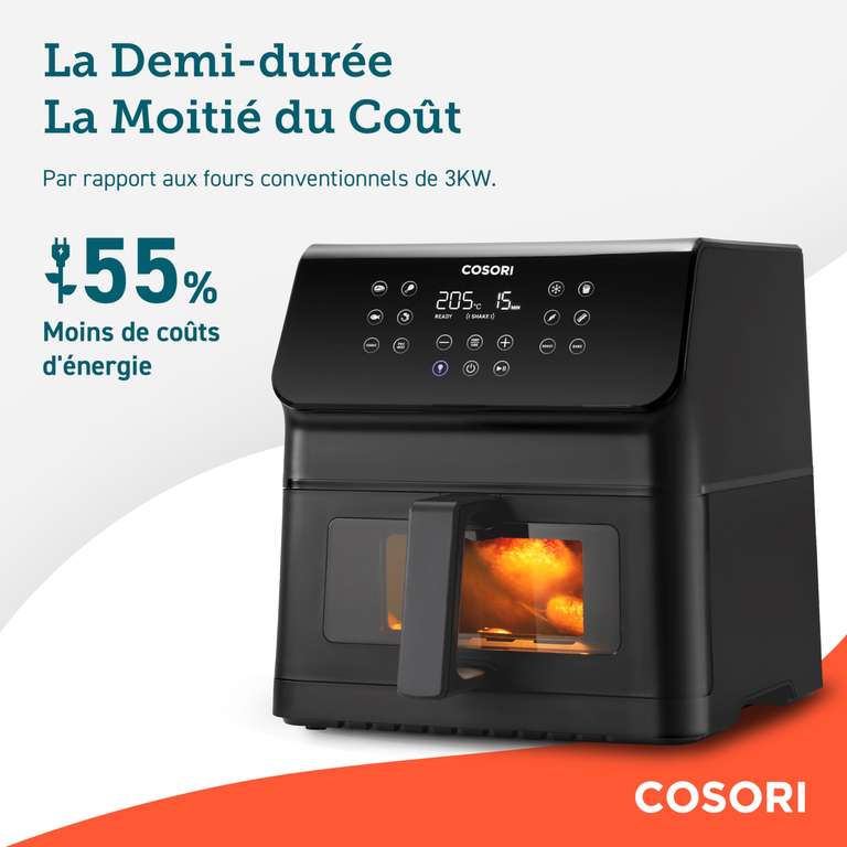 Air Fryer Cosori - 6,2 L, avec fenêtre et éclairage intégré (via coupon de 10€)
