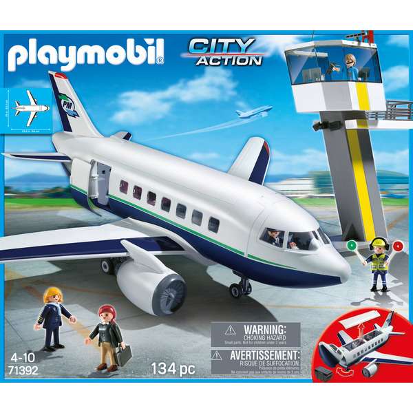 Jouet Avion et tour de contrôle Playmobil City Action - 71392 (via 39.95€ fidélité & 10€ en bon d'achat)