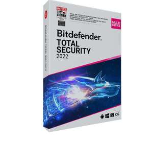 Licence de 6 mois pour Bitdefender Total Security 2022 sur PC, Mac, iOS et Android (Dématérialisé, via VPN Allemagne)