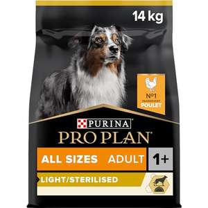 Croquettes chien stérilisé pro plan 14kg (via coupon)