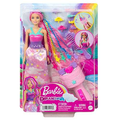 Barbie Le Dressing de Rêve de Fashionistas avec Portes Transparentes,  Espaces de Rangement, Penderie Escamotable et 6 Cintres, Jouet Enfant, Dès  3