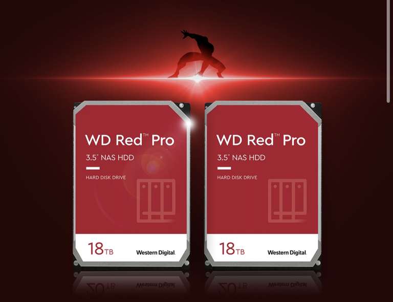 Lot de 2 Disques durs HDD Western Digital WD Red Pro NAS - 2 x 18 To
