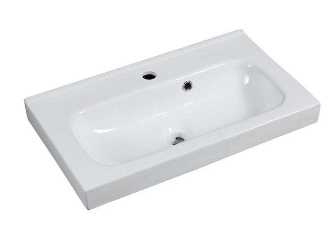 Plan vasque simple Senséa Remix - Céramique blanc, l.61 x P.35 cm